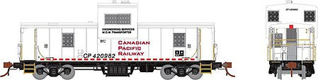 Rapido Trains 110134 HO Scale CP Angus Shops Caboose - Ready to Run -- Canadian Pacific 424988 (white, red, Engineering Dept.)