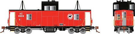 Rapido Trains 110137 HO Scale CP Angus Shops Caboose - Ready to Run -- Algoma Central 9607 (red, black, white, Bear Logo)