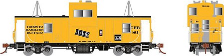 Rapido Trains 110148 HO Scale CP Angus Shops Caboose - Ready to Run -- Toronto, Hamilton and Buffalo 81 (yellow, black, Bowtie Logo)