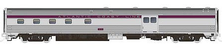 Rapido Trains 114021 HO Scale Budd Baggage-Dorm - Ready to Run -- Atlantic Coast Line 103 (stainless, purple)