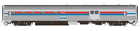 Rapido Trains 114026 HO Scale Budd Baggage-Dorm - Ready to Run -- Amtrak 1534 (Phase I, stainless, red, blue, white, Arrow Logo)