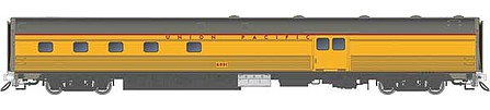 Rapido Trains 114045 HO Scale Budd Baggage-Dorm - Ready to Run -- Union Pacific 6007 (Armour Yellow, gray, red)