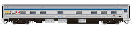 Rapido Trains 119026 HO Scale Budd Manor Sleeper - Ready to Run -- VIA Rail Canada 8333 Lorne Manor (Canada Scheme, stainless, blue, yellow, Ca