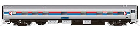 Rapido Trains 119032 HO Scale Budd Manor Sleeper - Ready to Run -- Amtrak 2154 Silver Orchid (Phase I, stainless, red, blue, white, Arrow Logo)