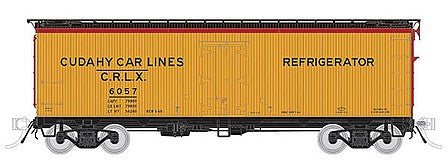 Rapido Trains 121052 HO Scale General American 37' Wood Meat Reefer 4-Pack - Ready to Run -- Cudahy 6053, 6066, 6184, 6272 (1949 As-Delivered, yellow, Boxcar Red, red)