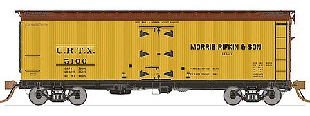 Rapido Trains 121057 HO Scale General American 37' Wood Meat Reefer 4-Pack - Ready to Run -- Morris Rifkin #5101, 5105, 5116, 5119 (1940, As-Delivered; yellow, Boxcar Red)