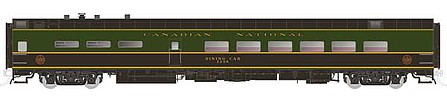 Rapido Trains 124002 HO Scale Pullman-Standard Lightweight Diner - Ready to Run -- Canadian National 1344 (1954 Scheme, green, black)