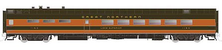 Rapido Trains 124022 HO Scale Pullman-Standard Lightweight Diner - Ready to Run -- Great Northern 1150 Lake Superior (Omaha Orange, Pullman Green)