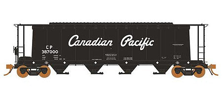 Rapido Trains 127014 HO Scale NSC 3800 Cylindrical Covered Hopper 6-Pack - Ready to Run -- Canadian Pacific (black, Script Lettering)