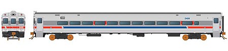 Rapido Trains 128517 HO Scale Comet Commuter Cab Car and Two Coach Set - Ready to Run -- SEPTA Philadelphia Set 2 - 2512, 2519, 2402 (silver, blue, red)
