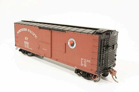 Rapido Trains 130017 HO Scale NP 10000-Series 40' Wood Boxcar 4-Pack - Ready To Run -- Northern Pacific 12047 12348 12533 13415 (1945, Boxcar Red, black, Small Mon