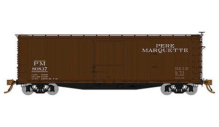 Rapido Trains 130109 HO Scale USRA 40' Double-Sheathed Wood Boxcar 4 Pack - Ready to Run -- Pere Marquette (Boxcar Red)