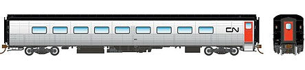 Rapido Trains 131103 HO Scale Tempo Coach - Ready to Run -- Canadian National 365 (silver, black, red)