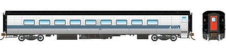 Rapido Trains 131107 HO Scale Tempo Coach - Ready to Run -- VIA Rail Canada 370 (silver, blue, black)