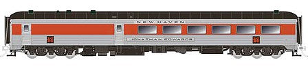Rapido Trains 132015 HO Scale Pullman-Standard Fluted-Side 48-Seat Diner No Skirts - Ready to Run -- New Haven Myles Standish (McGinnis, stainless, vermillion, black)