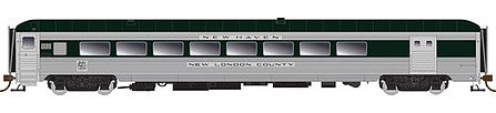 Rapido Trains 134000 HO Scale NH P-S Parlor-Lounge - Ready to Run -- New Haven 207 New London County (As-Delivered, stainless, Hunter Green)