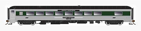 Rapido Trains 134021 HO Scale NH P-S Parlor-Lounge - Ready to Run -- Penn Central 7181 Kings County (stainless, green, black)