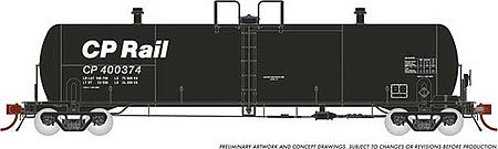 Rapido Trains 135011 HO Scale Procor GP20 20,000-Gallon Tank Car 4-Pack - Ready to Run -- Canadian Pacific (Company Service, black, white, CP Rail Lettering)
