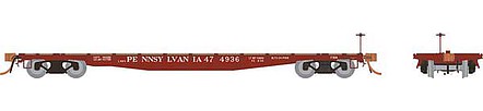Rapido Trains 138002 HO Scale Class F30A 50' Flatcar 6-Pack - Ready to Run -- Pennsylvania Railroad (1950s, Tuscan)