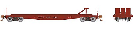 Rapido Trains 138008 HO Scale Class F30D 50' TOFC Flatcar 6-Pack - Ready to Run -- TTX (Early Boxcar Red)