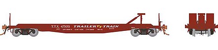 Rapido Trains 138009 HO Scale Class F30D 50' TOFC Flatcar 6-Pack - Ready to Run -- Trailer-Train TTX (Late Boxcar Red)