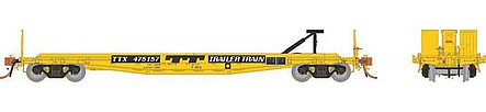 Rapido Trains 138010 HO Scale Class F30G 50' TOFC Flatcar 6-Pack - Ready to Run -- Trailer-Train TTX (yellow, black)