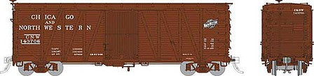 Rapido Trains 142005A HO Scale USRA Single-Sheathed Wood Boxcar - Ready to Run -- Chicago & North Western (Boxcar Red, black Logo)