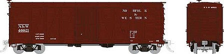 Rapido Trains 142009A HO Scale USRA Single-Sheathed Wood Boxcar - Ready to Run -- Norfolk & Western (Boxcar Red)