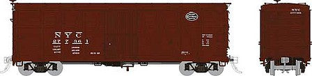 Rapido Trains 142010A HO Scale USRA Single-Sheathed Wood Boxcar - Ready to Run -- New York Central (Boxcar Red, black, System Logo)