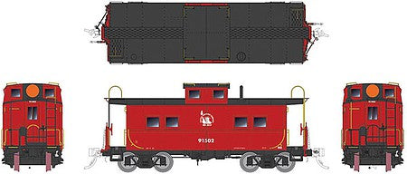 Rapido Trains 144001 HO Scale Northeastern-Style Steel Caboose - Ready to Run -- Central Railroad of New Jersey 91502 (red, black, Liberty Logo)