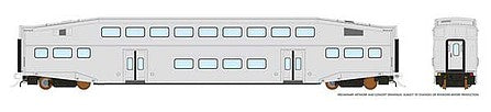 Rapido Trains 146095 HO Scale Bi-Level Commuter Coach - Ready to Run -- Undecorated Series IV (4 large window, welded)