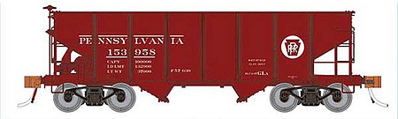 Rapido Trains 148001A HO Scale Class GLa 2-Bay Hopper - Ready to Run -- Pennsylvania Railroad (1934-1954, Tuscan, Circle Keystone)