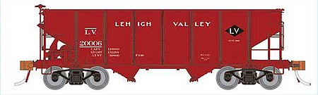Rapido Trains 148007A HO Scale Class GLa 2-Bay Hopper - Ready to Run -- Lehigh Valley (1939-1950s, Boxcar Red, black Diamond Logo)