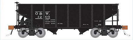 Rapido Trains 148008 HO Scale Class GLa 2-Bay Hopper 6-Pack - Ready to Run -- New York, Ontario & Western (1933-1953, black)