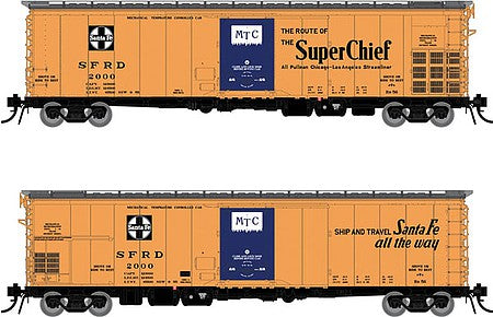 Rapido Trains 156001A HO Scale Santa Fe Class RR-56 Mechanical Reefer - Ready to Run -- Santa Fe (orange, black, blue, Super Chief Slogan)