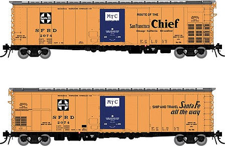 Rapido Trains 156002A HO Scale Santa Fe Class RR-56 Mechanical Reefer - Ready to Run -- Santa Fe (orange, black, blue, San Francisco Chief)