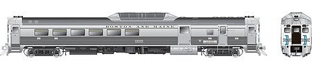 Rapido Trains 16615 HO Scale Budd RDC-2 Phase 2 - Sound & DCC -- Boston & Maine 6214 (stainless, white, blue, McGinnis Logo)