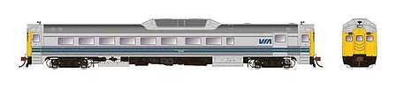 Rapido Trains 16732 HO Scale Budd RDC-2 Phase 2 - LokSound and DCC -- VIA Rail Canada 6208 (Early, stainless steel, blue, yellow)