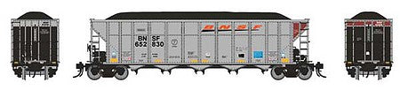 Rapido Trains 169002A HO Scale AutoFlood III Rapid Discharge Coal Hopper Single Car - Ready to Run -- BNSF Railway Random No. from Set 2 (silver, Boxcar Red, orange, Wedge Logo)