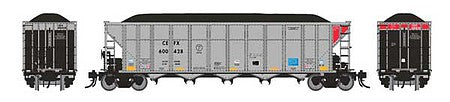 Rapido Trains 169006 HO Scale AutoFlood III Rapid Discharge Coal Hopper 6-Pack - Ready to Run -- CEFX Set 2 (silver, red, black)