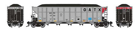 Rapido Trains 169014 HO Scale AutoFlood III Rapid Discharge Coal Hopper 6-Pack - Ready to Run -- GGPX Set 3 (silver, red, black, GATX Markings)