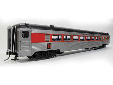 Rapido Trains 17221 HO Scale NH 8600 Series Stainless Steel Coach with Skirts - Ready to Run -- New Haven No Number (McGinnis, stainless, vermillion, black)