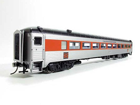 Rapido Trains 17223 HO Scale NH 8600 Series Stainless Steel Coach, No Skirts - Ready to Run -- New Haven 8618 (McGinnis, stainless, vermillion, black)