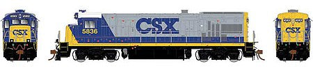 Rapido Trains 18026 HO Scale GE B36-7 - Standard DC -- CSX 5885 (YN2, gray, blue, yellow, white Cab Roof, Ditch Lights)
