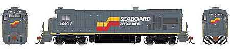 Rapido Trains 18032 HO Scale GE B36-7 - Standard DC -- Seaboard System 5859 (gray, yellow, red, white)