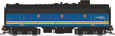 Rapido Trains 223018 HO Scale GMD F9B - Standard DC -- Via Rail Canada 6653 (blue, yellow, black)