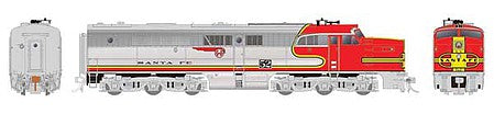 Rapido Trains 23003 HO Scale Alco PA1 - Standard DC -- Santa Fe 65L (Warbonnet, silver, red)