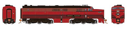 Rapido Trains 23013 HO Scale Alco PA1 - Standard DC -- Lehigh Valley 601 (Cornell Red, black)