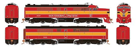 Rapido Trains 23034 HO Scale Alco PA2 - PB2 Set - Standard DC -- Southern Pacific 6037, 5918 (Daylight, orange, red, black)