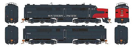 Rapido Trains 23037 HO Scale Alco PA2 - PB2 Set - Standard DC -- Southern Pacific 6043, 5922 (gray, red)